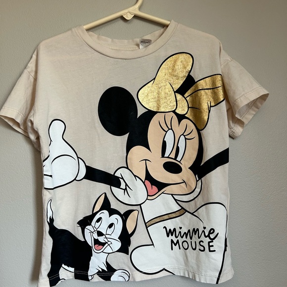 H&M Minnie Mouse T-Shirt - Cream & Gold - Picture 1 of 3